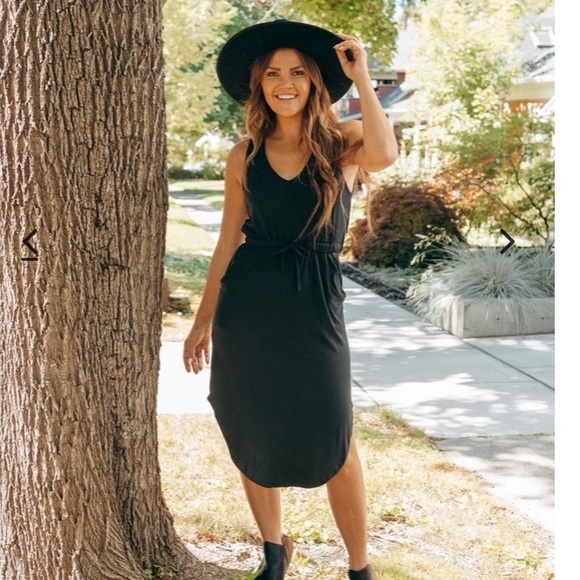 Black Tank Midi Dress M - Picture 1 of 5